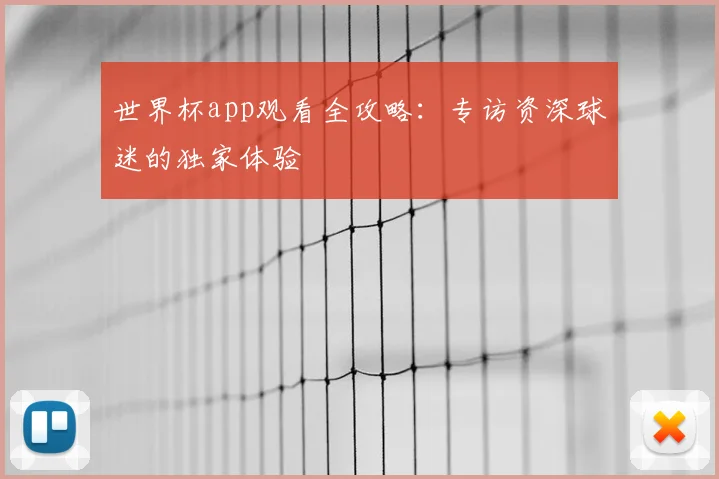 世界杯app观看全攻略:专访资深球迷的独家体验