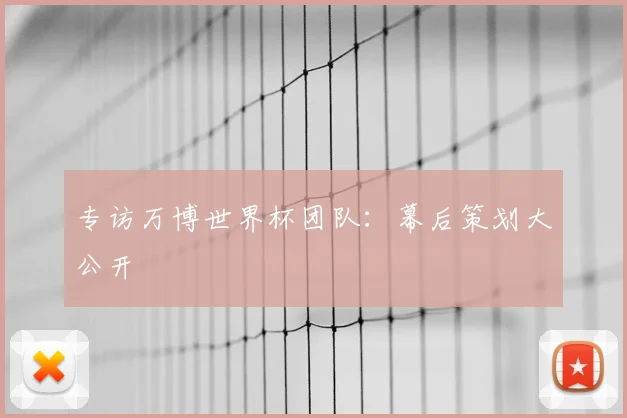 专访万博世界杯团队:幕后策划大公开